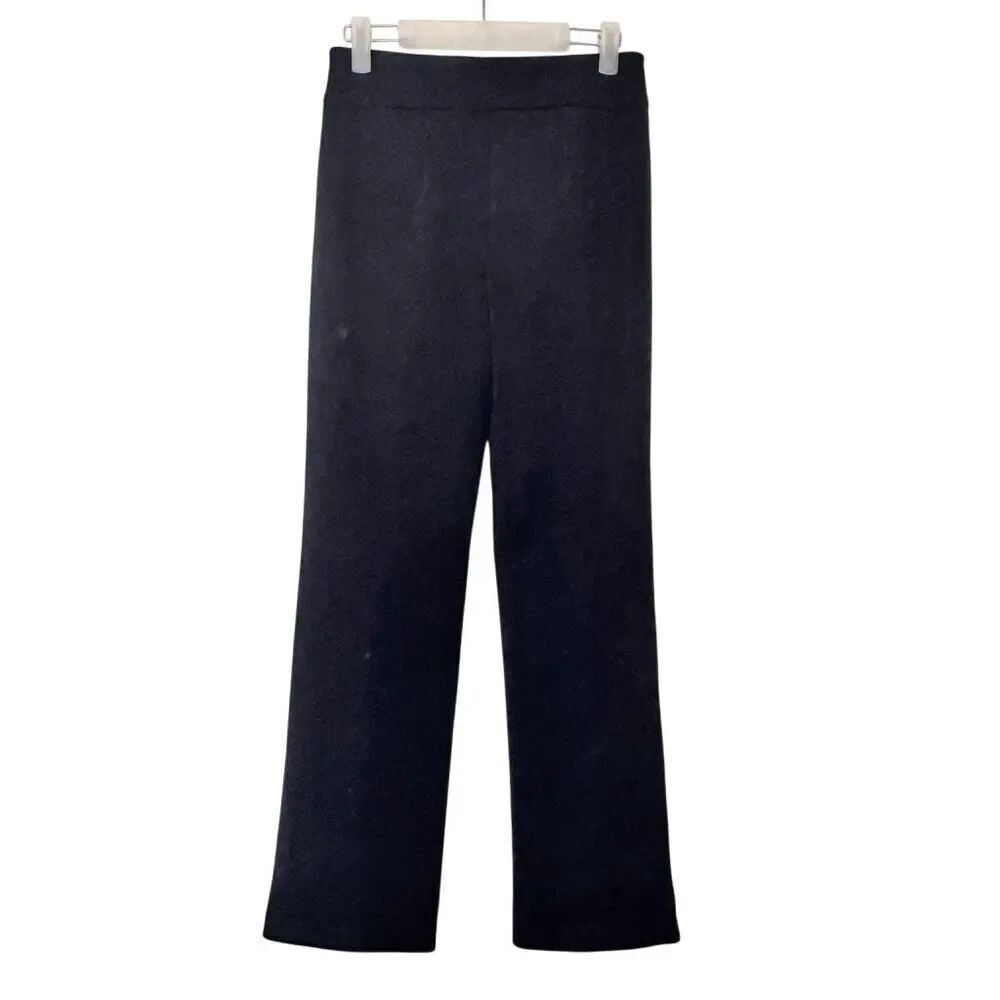 Christian Siriano New York Elastic Waistband Straight Leg Trouser Pants Black XS - Picture 2 of 4